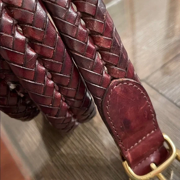 Coach Men’s Brown Braided Leather Belt Gold Brass Buckle 5922 Size 36” - Picture 16 of 16